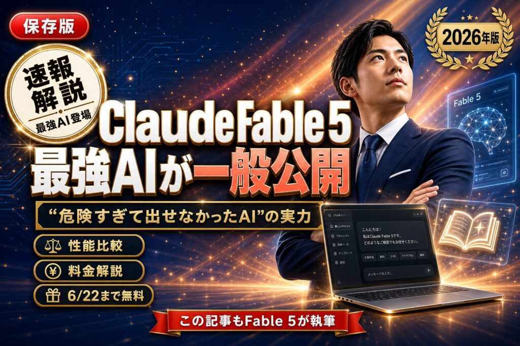 Claude Fable 5登場!“危険すぎて出せなかったAI”がついに一般公開|性能・料金・中小企業の使い方を徹底解説