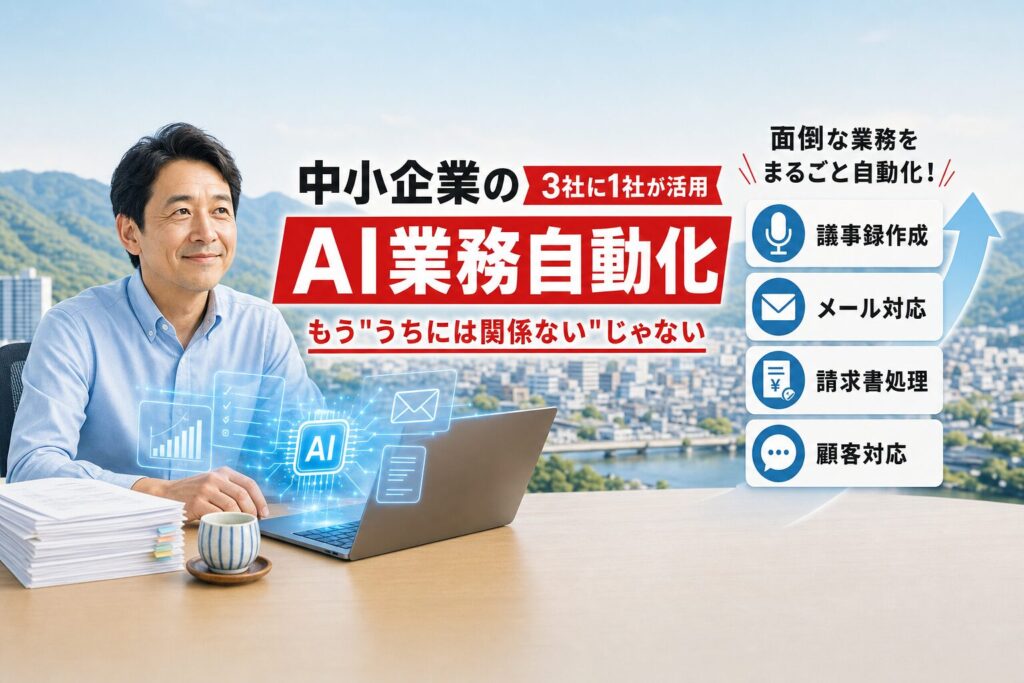 「うちみたいな中小企業には関係ない」が変わった——3社に1社が使うAI業務自動化、どこまでできてどこからは無理なのか