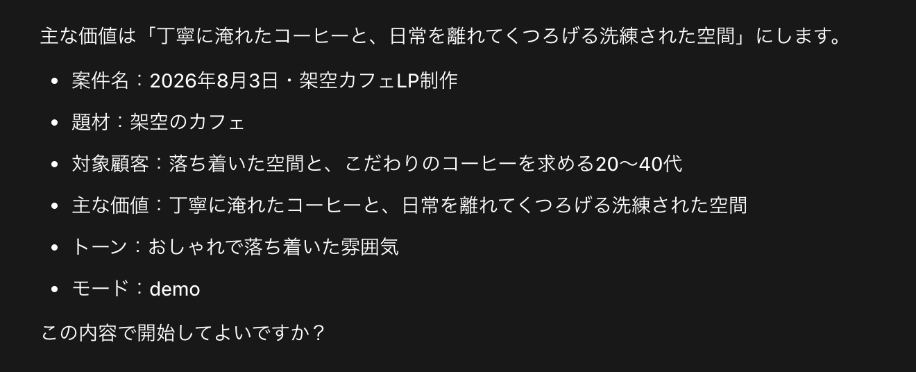 カフェLPの発注条件