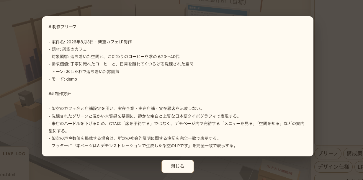 AI制作会社が作成した制作ブリーフ