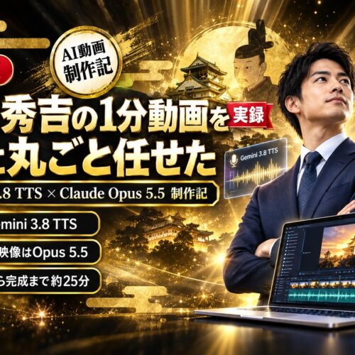 豊臣秀吉の1分動画を、AIに丸ごと任せてみた｜Gemini 3.8 TTSとClaude Opus 5.5で、依頼から25分で完成した制作の全記録