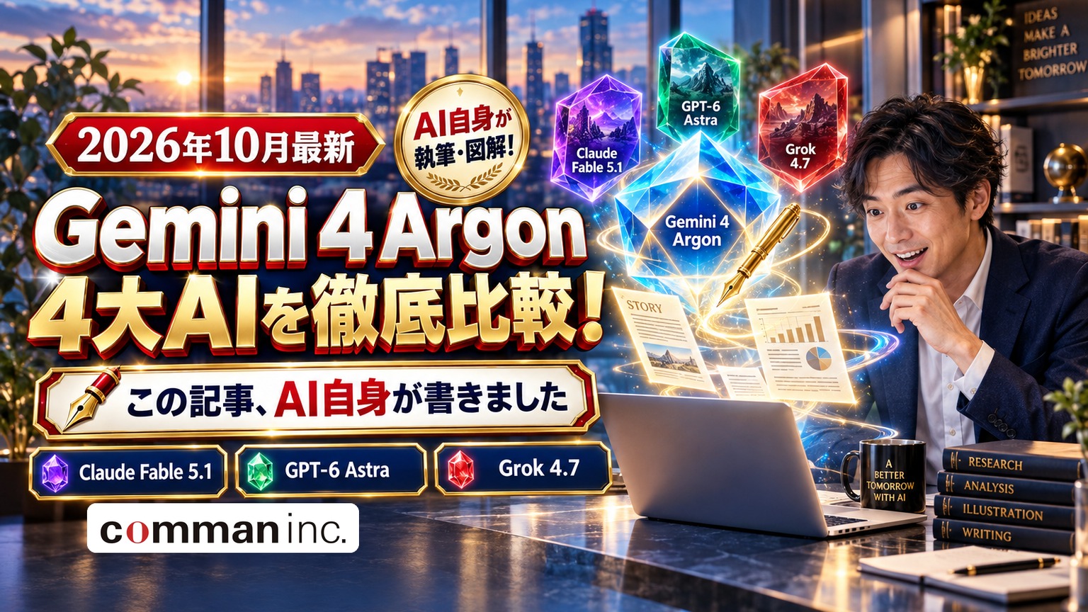 Gemini 4 Argonとは？4大AI比較と「AI自身がこの記事を書いた」実録【2026年10月】